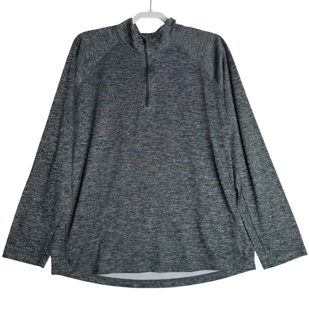 Adidas Climalite‎ Quarter Zip Pullover Heathered Gray Mens XL